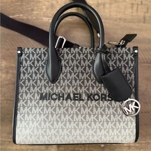 Michael Kors Black and Gray Signature Handbag